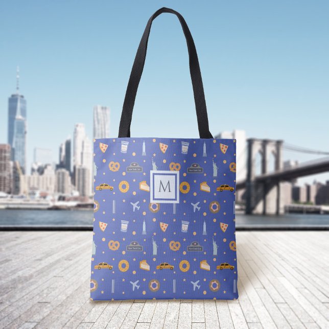 Urban New York City Pattern Royal Blue Monogram (Von Creator hochgeladen)