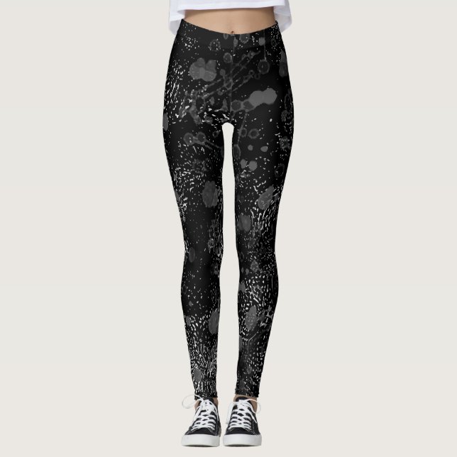 Urban noir Leggings für aktiven Lebensstil. (Vorderseite)