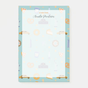 Urban NYC Icons Muster Türkischer grüner Name Post-it Klebezettel