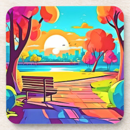 Urban Oasis Sunset Panorama Getränkeuntersetzer