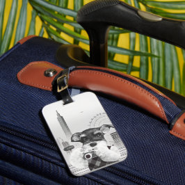 Urban Photographer: Schnauzer in Taipei City Gepäckanhänger