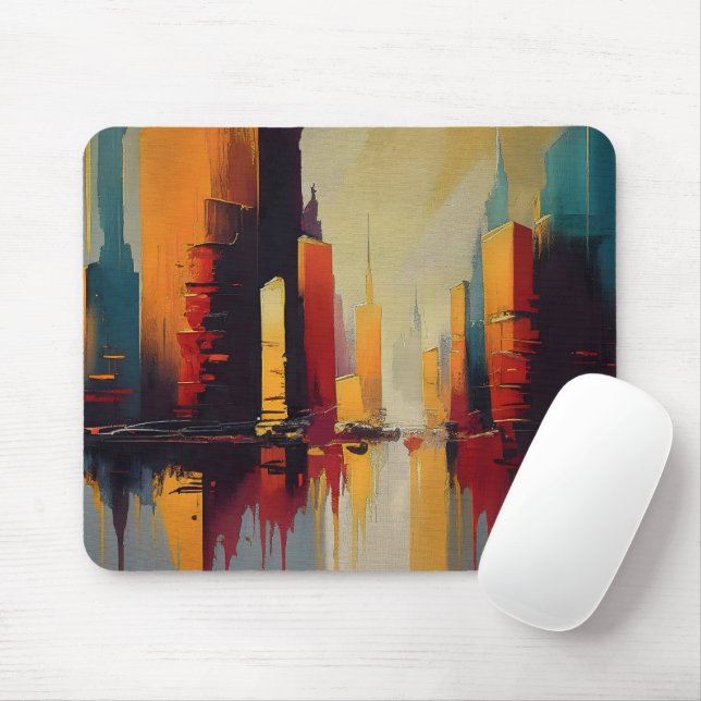 Urban Pulse – Abstract City In Vertical Rhythm Mousepad (Mit Mouse)