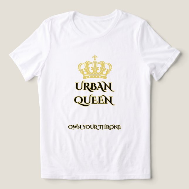 URBAN QUEEN OWN YOUR THROWN WOMEN'S WHITE/BLACK Tri-Blend SHIRT (Design Vorderseite)
