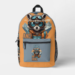 Urban Raccoon mit Adventure Vibes Bedruckter Rucksack
