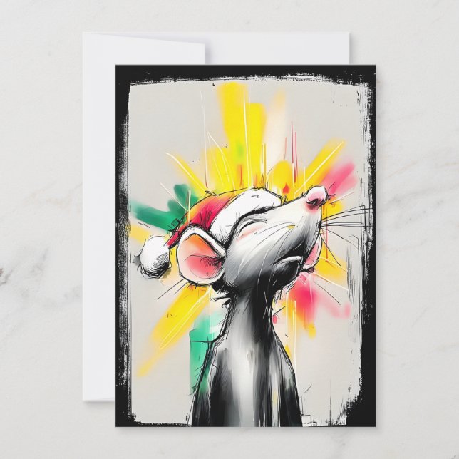 Urban Rat Christmas Cards Feiertagskarte (Vorderseite)