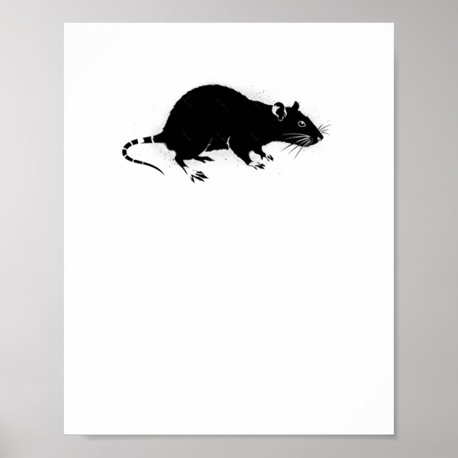 Urban Rat Stencil Graffiti Art Sticker Poster (Vorne)