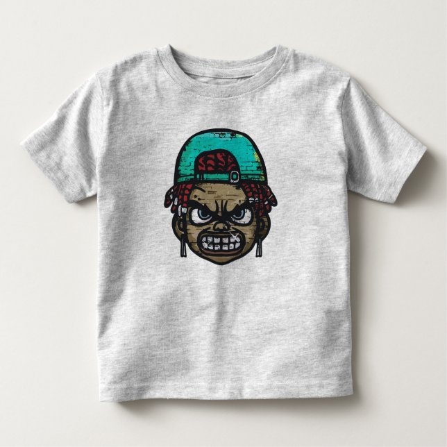 Urban Rebel: Graffiti Style Face Kleinkind T-shirt (Vorderseite)