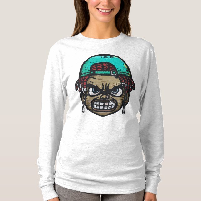 Urban Rebel: Graffiti Style Face T-Shirt (Vorderseite)