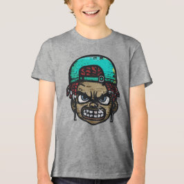 Urban Rebel: Graffiti Style Face Tri-Blend Shirt