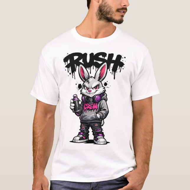 Urban Rebel Rabbit Graffiti T-Shirt (Vorderseite)