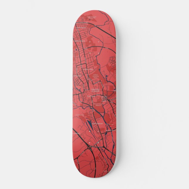 URBAN RED NAVY OXFORD UNIVERSITY UK KONTUR MAP SKATEBOARD (Vorderseite)