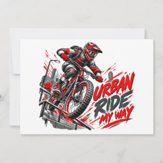 Urban Ride My Way – Extremes Stadt-Mountainbiking Dankeskarte