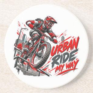 Urban Ride My Way – Extremes Stadt-Mountainbiking Getränkeuntersetzer