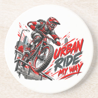Urban Ride My Way – Extremes Stadt-Mountainbiking Getränkeuntersetzer