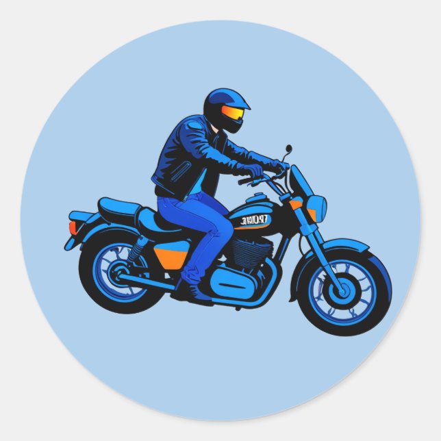 🏍️ Urban-Rider-Motion-Style-Motorrad-Grafik  Runder Aufkleber (Vorderseite)