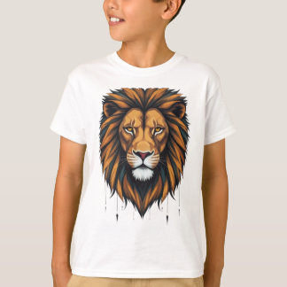 Urban Roar: Geometric Lion Graffiti T-Shirts
