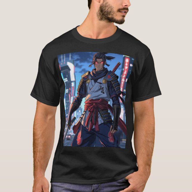 Urban Ronin: Neon Samurai Anime T - Shirt (Vorderseite)