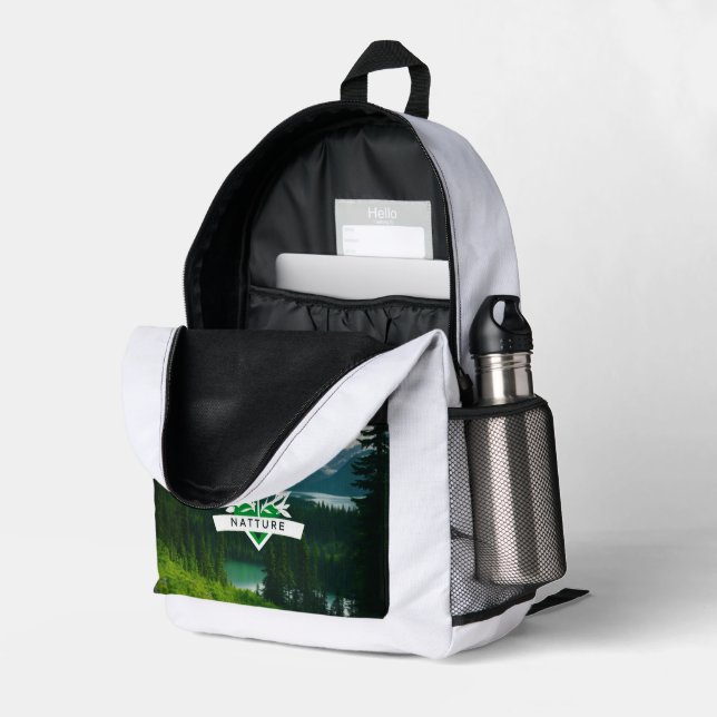 Urban Rucksack: Stil und Praxis Bedruckter Rucksack (Rückseitige Ecke links (Offen) )