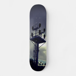 Urban Rustic Cityscape Riding Rails Skateboard