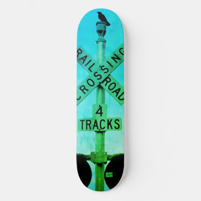 Urban Rustic Cityscape Waiting Skateboard (Vorderseite)