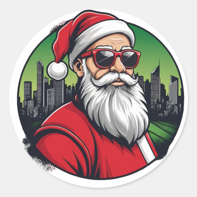 Urban Santa 2 Runder Aufkleber (Vorderseite)