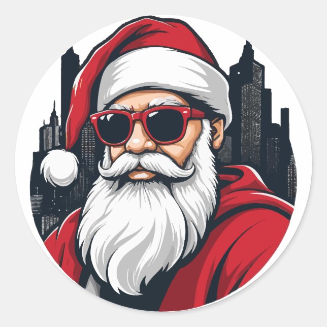 Urban Santa 3 Runder Aufkleber (Vorderseite)