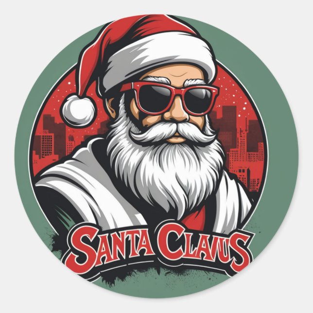 Urban Santa 4 Runder Aufkleber (Vorderseite)