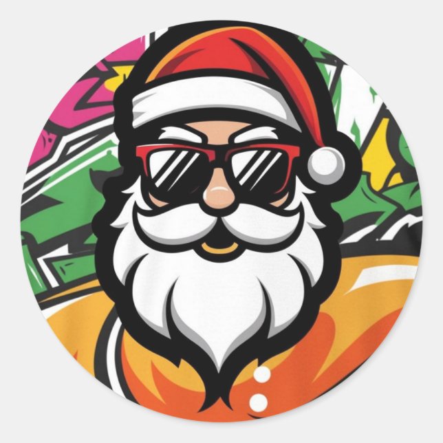 Urban Santa 5 Runder Aufkleber (Vorderseite)