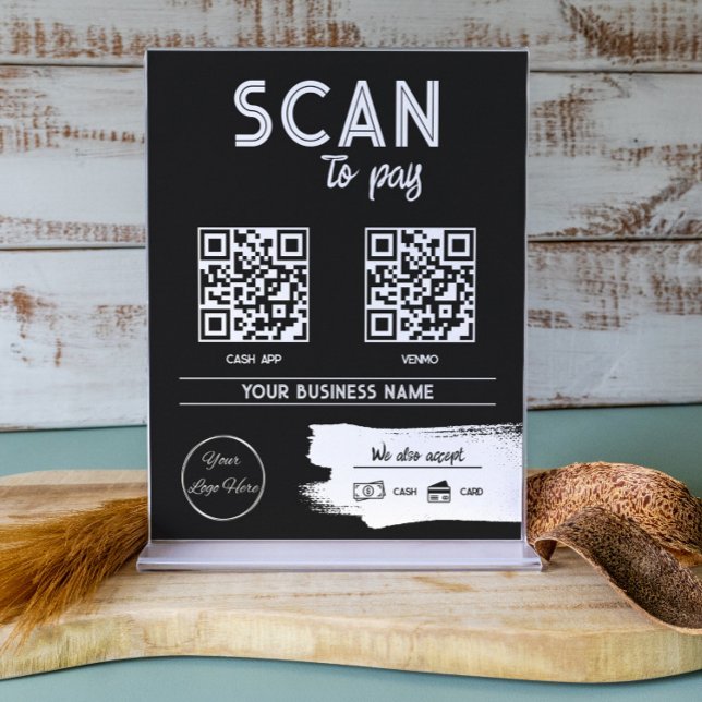 Urban schwarz 2 QR Codes männliche Scan zu zahlen Poster (Von Creator hochgeladen)