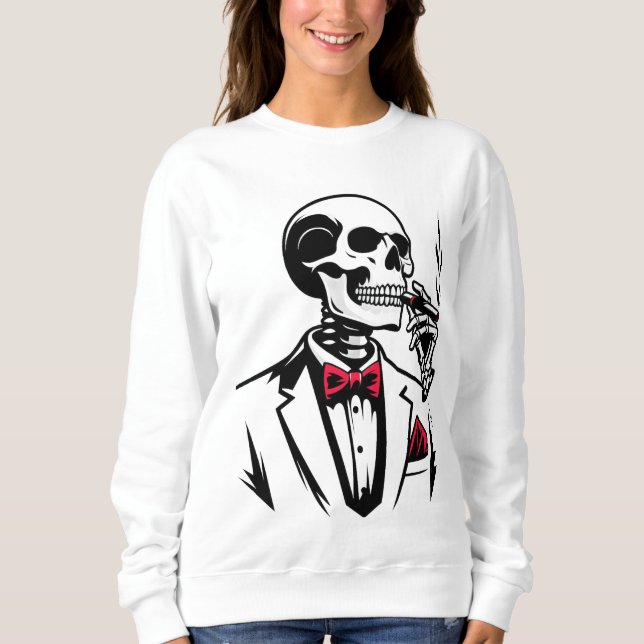 Urban Skeleton Boss with Cigar T-Shirt Sweatshirt (Vorderseite)