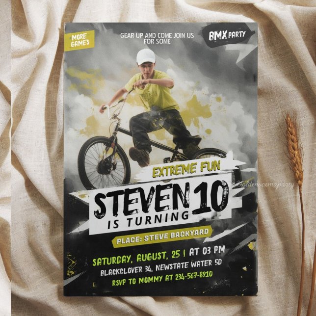 Urban Sketch BMX Birthday Party - Extreme Fun Einladung (Urban Sketch BMX Birthday Party - Extreme Fun Invitation
)