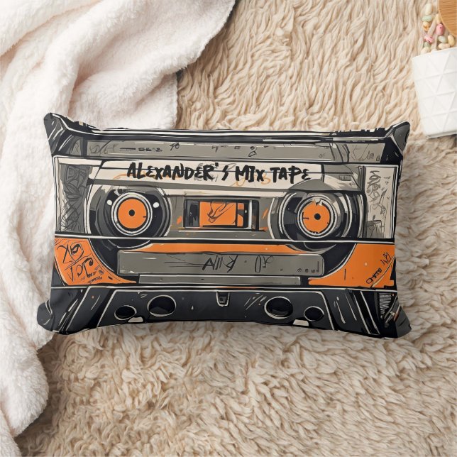 Urban Sketch Style - Vintage Mix-Tape-Kassette Lendenkissen (Decke)