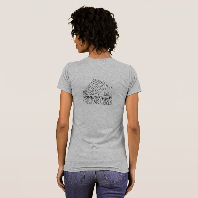 Urban Sketchers Cleveland T - Shirt - Frauen (Schwarz voll)