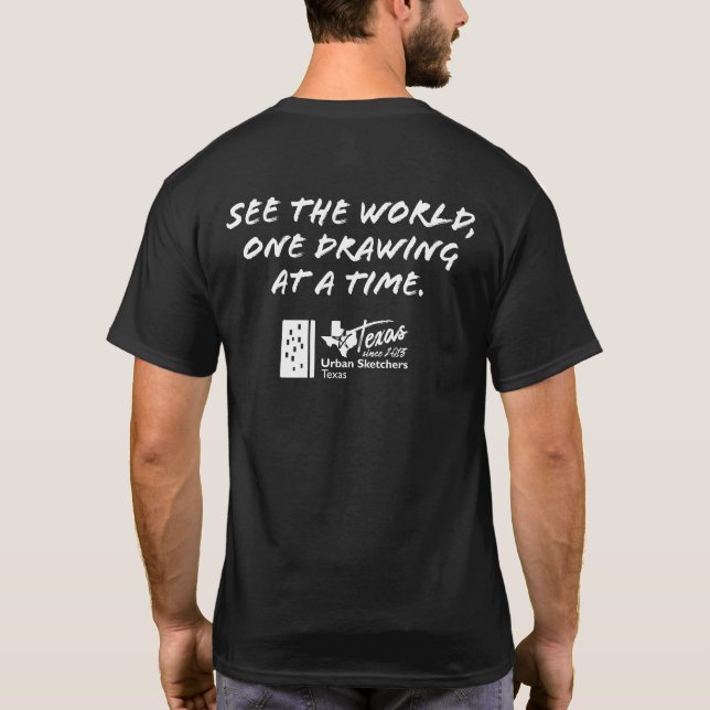 Urban Sketchers Texas Männer T - Shirt (Rückseite)
