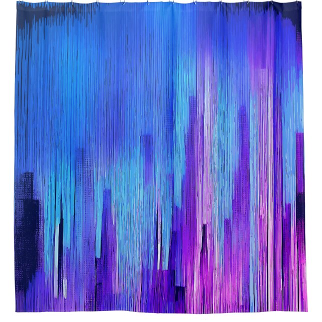 Urban Skyline Gradient Duschvorhang (Vorderseite)