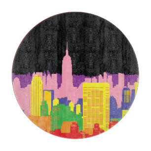 Urban Skyline: Nachtruinendekor. Schneidebrett