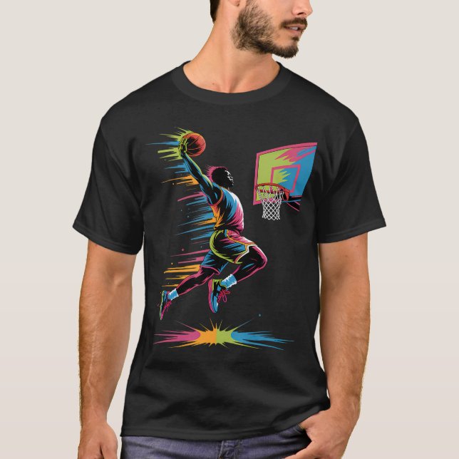 Urban Slam Dunk Art  Abstract Drip Basketball Grap T-Shirt (Vorderseite)