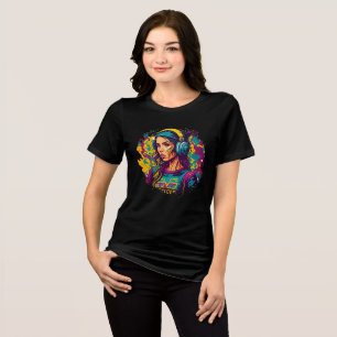 Urban Soundwave Girl – Retro Graffiti T-Shirt Tri-Blend Shirt