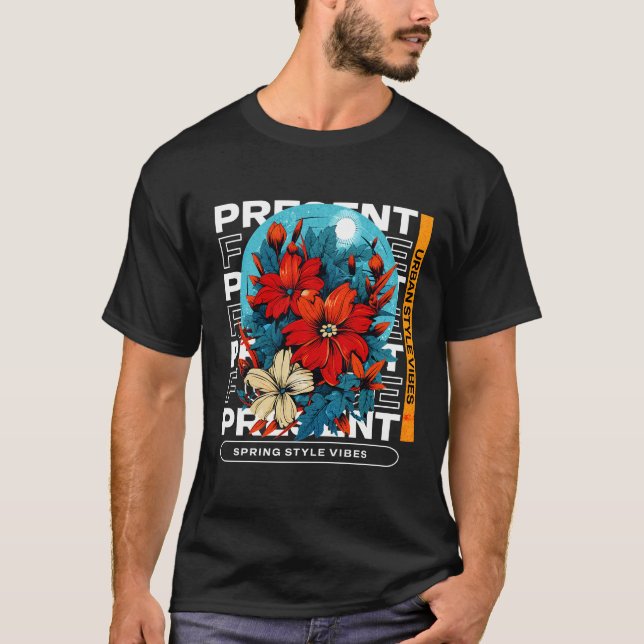 Urban Spring Style Floral T-Shirt (Vorderseite)