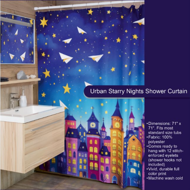 Urban Starry Nights Duschvorhang (Von Creator hochgeladen)