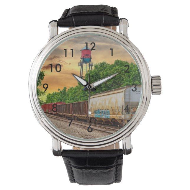 Urban Steam Punk Sunset Watch Armbanduhr (Vorderseite)
