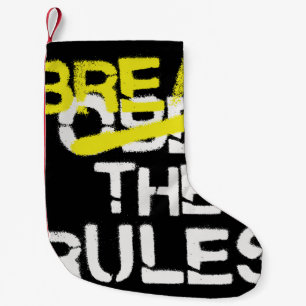 Urban street art break the rules stencil graffiti  kleiner weihnachtsstrumpf