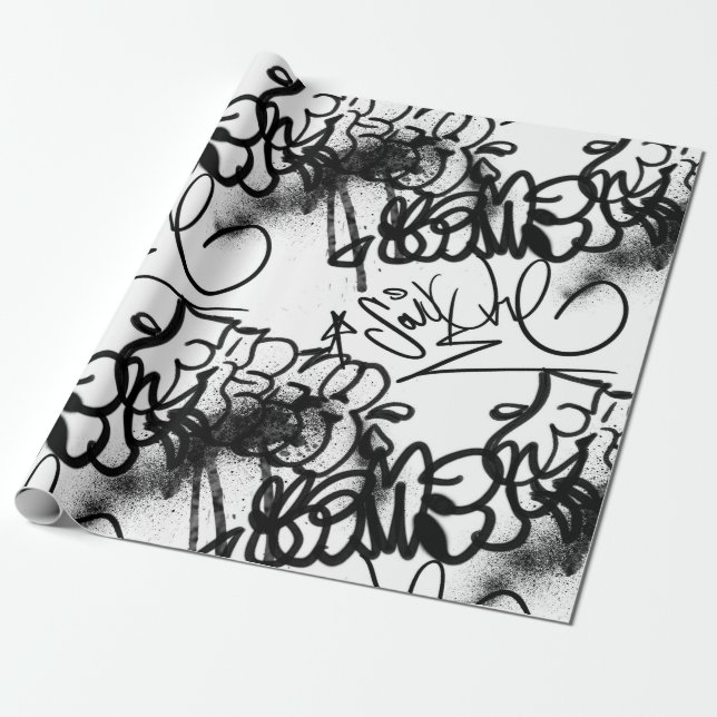 Urban Street Art Graffiti Muster Wrapping Paper Geschenkpapier (Ungerollt)