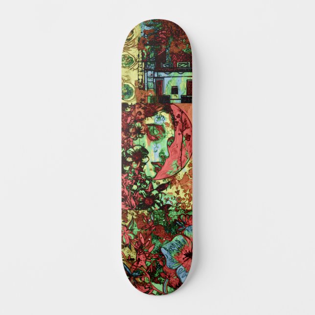 Urban Street Art Inspiriert Abstrakt Grunge Skateboard (Vorderseite)