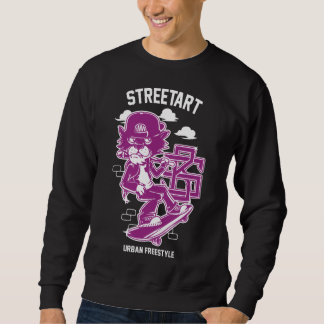 Urban Streetart - Katze auf dem Skiboard Sweatshirt