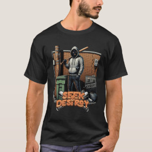 Urban Streetwear "Seek & Destroy" Grafik-T-Shirt T-Shirt
