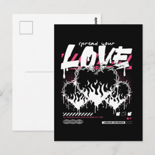 Urban Streetwear Verbreite Deine Liebe Postkarte