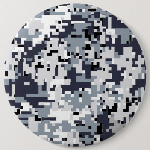 Urban Style Silver Digital Camouflage Button