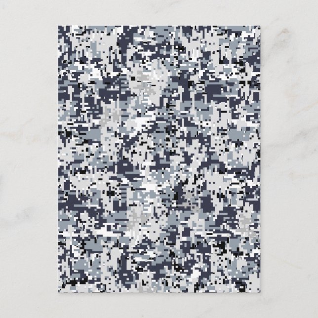 Urban Style Silver Digital Camouflage Postkarte (Vorderseite)