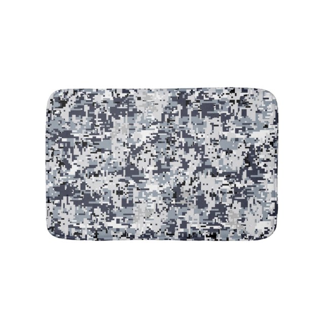 Urban Style Silver Gray Digital Camouflage Badematte (Vorderseite)